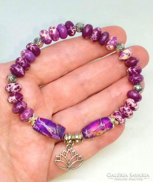 Purple regalite bracelet and earring set 108