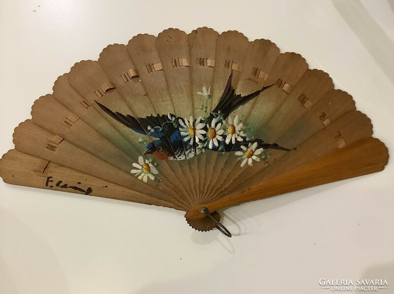 Antique painted fan