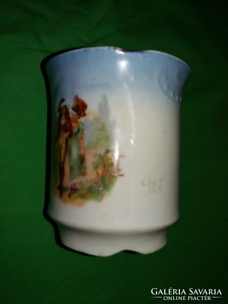 Antique 19th No. Zsolnay irises scene Victorian porcelain mug according to pictures