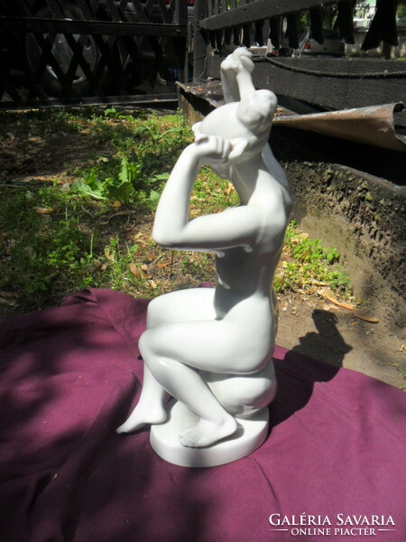 Extremely rare drasche porcelain female nude statue large