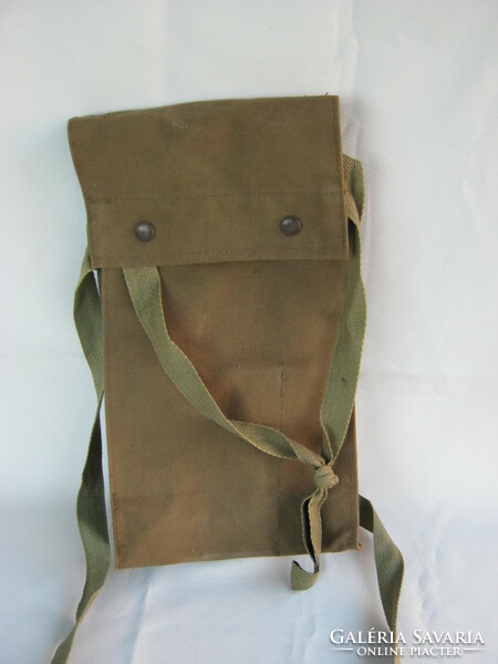 Military green canvas gas mask bag