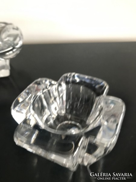 Scandinavian, marked orrefors crystal glass candle holder (20/d)