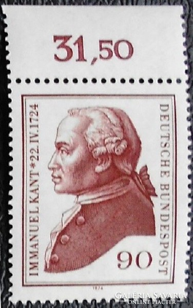 N806sz / Germany 1974 Immanuel Kant Philosopher stamp postage clean curved edge summary number