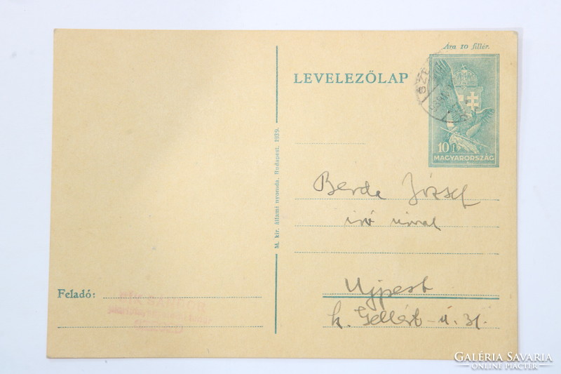 Manuscript - letter from the poet Sándor Sík to the poet József Berda 1939 nameless !!