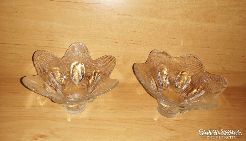 Retro glass bowl with candle holder - dia. 12-13 cm (31/d)