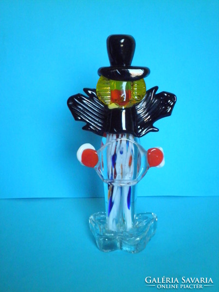 Muránói üveg bohóc figura