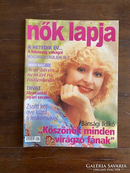 Old women's magazine. Bánság ildió on the front page. May 9, 2001