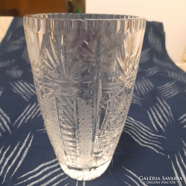 Beautiful polished crystal vase, large