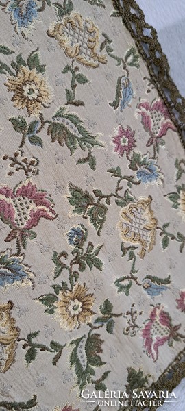 Old tapestry tablecloth, silk brocade tablecloth (m4677)