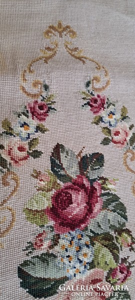 Old rose tapestry runner, dresser tablecloth 1 (m4680)