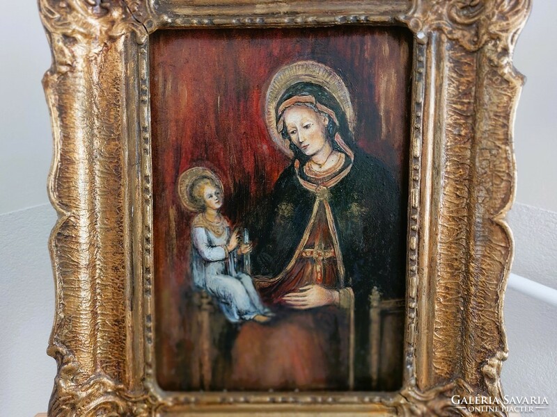 (K) painted icon with 40x49 cm frame