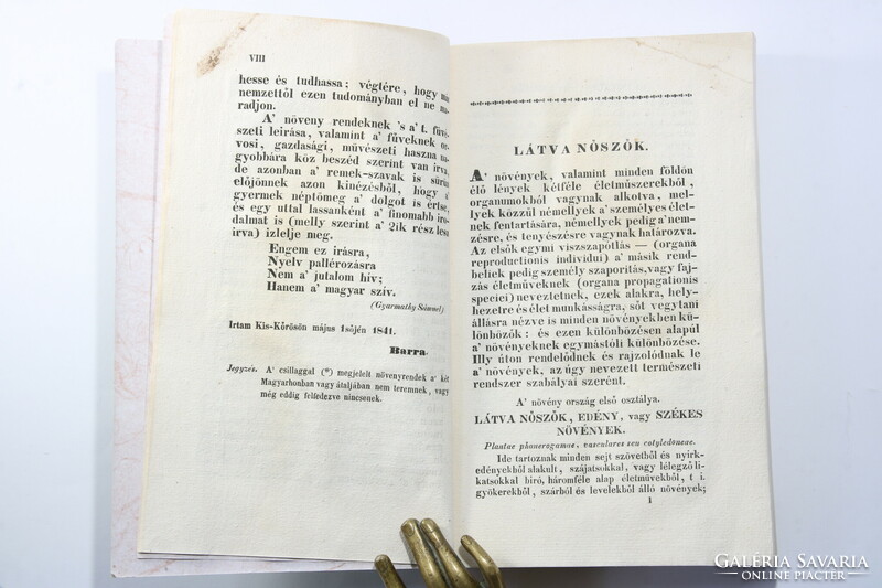 1841 - István Barra's herbal book - botany - complete copy rare piece !!