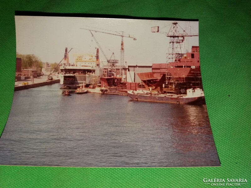 Old traveler excursion photos Helsingborg sea port 2 pcs in one 12x6 cm according to the pictures