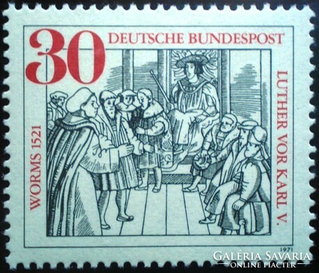 N669 / Németország 1971 Luther Márton a császár előtt bélyeg postatiszta