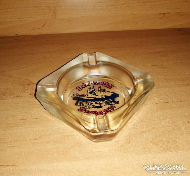 Balaton emlék üveg hamutál hamutartó - 9,5*9,5 cm (po-4)