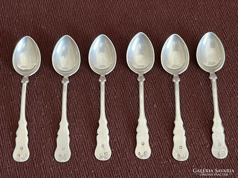 6 antique silver coffee spoons with Diana mark
