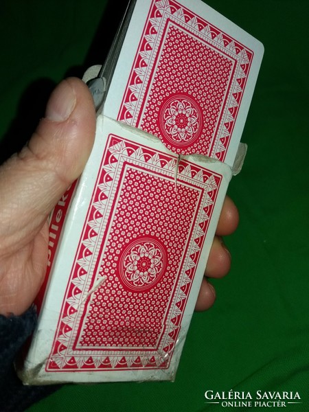 Retro német piros hátlapos francia, römi HIÁNYTALAN játék kártya DOBOZÁVAL a képek szerint