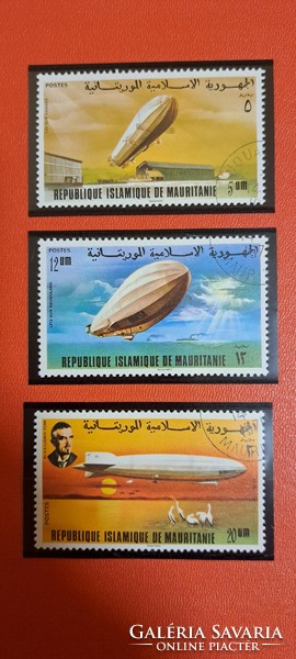 Mauritania stamped flight stamps f/6/10