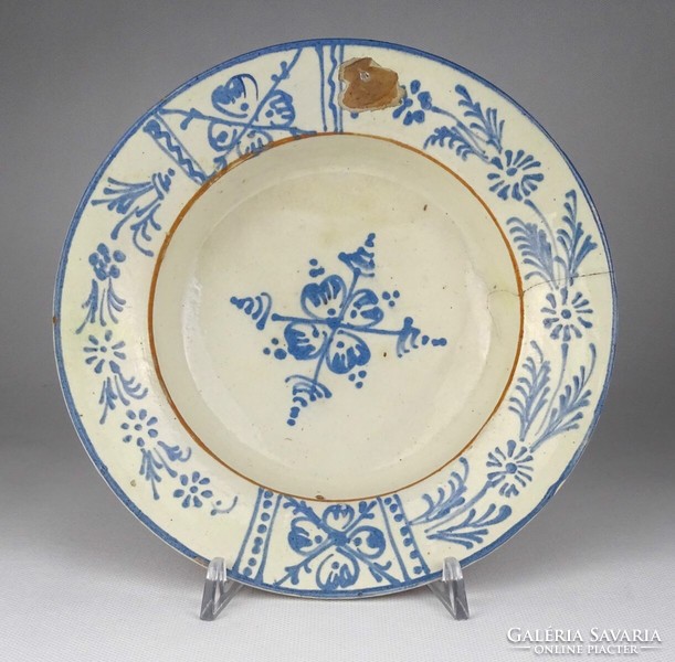1R328 Régi kézifestett cserép tányér falitányér ~1900
