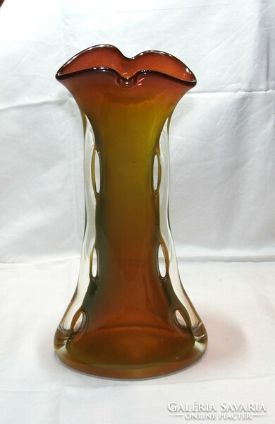 Beautiful Polish glass vase - 35 cm