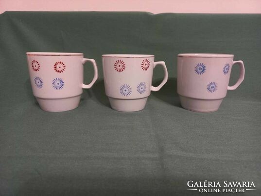 3 porcelain cocoa mugs for sale