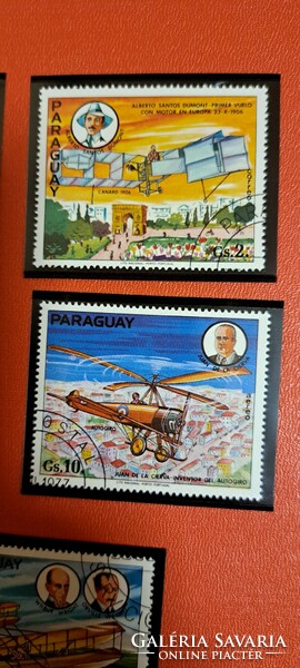 1981. Paraguay filázott repülés  bélyegek F/6/10