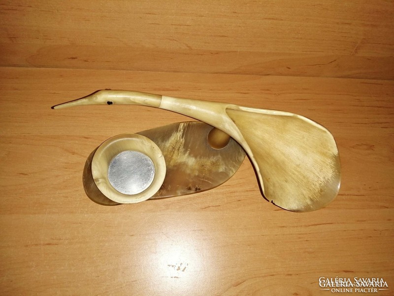 Retro carved horned bird 25 cm long (7p)