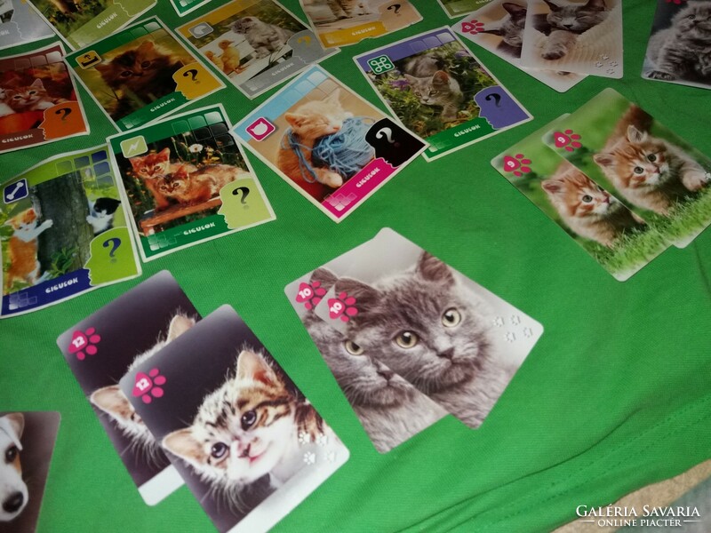 Retro magyar cicás - kutyás játék kártya lapok hiánypótlásra EGYBEN a képek szerint
