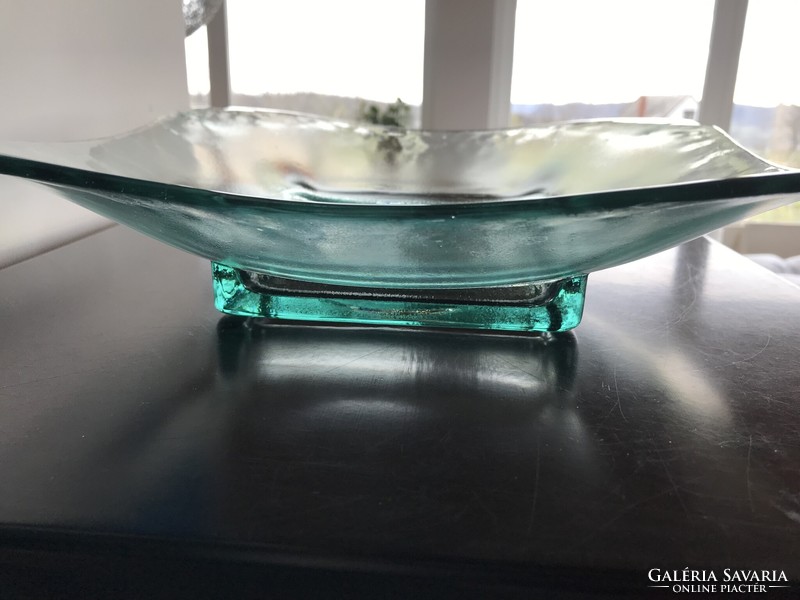 Beautiful, huge artistic glass bowl, offering, centerpiece, handmade piece (2.)
