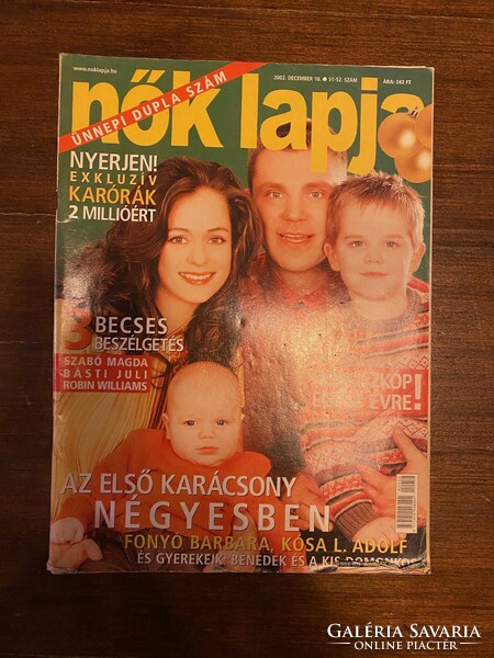Régi Nők Lapja újság.Fonyó Barbara és Kósa L. Adolf a címlapon. 2002.december 18.