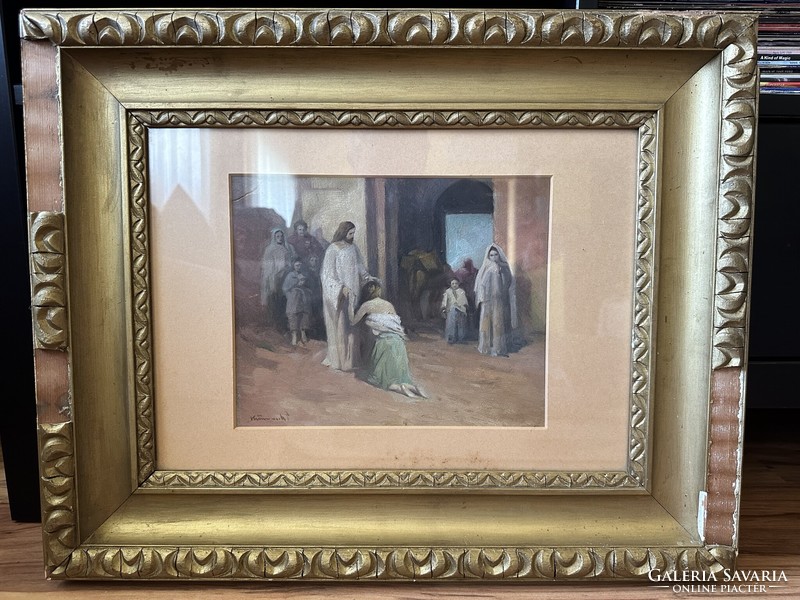 Kümmerle Pál (1873 - 1944) bibliai jelenet, festménye