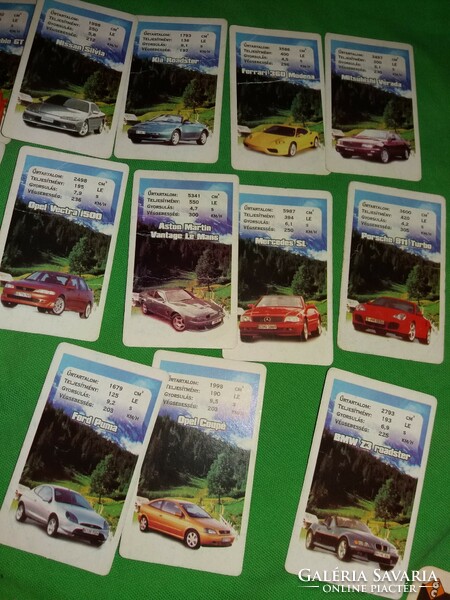 Old 20-card Hungarian car card game card according to the pictures