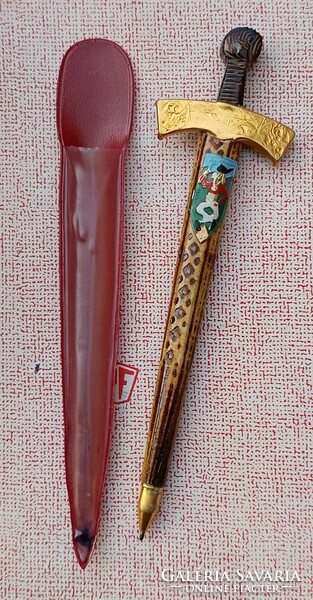 Retro sword ornament pen. Made of wood.