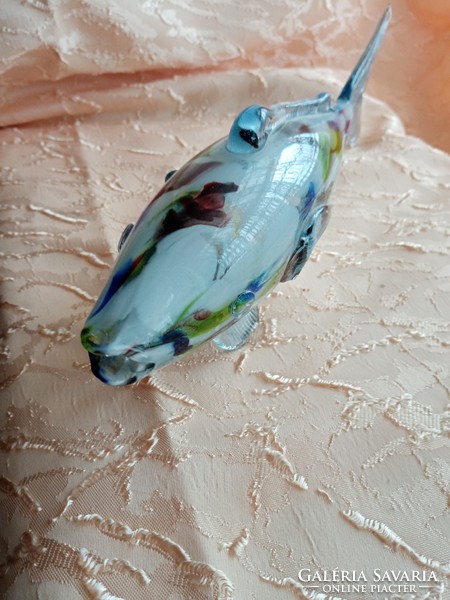 Muranoi jellegű üveg hal