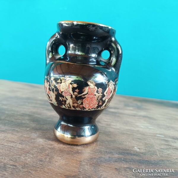 Greek small vase with 24k gold mark