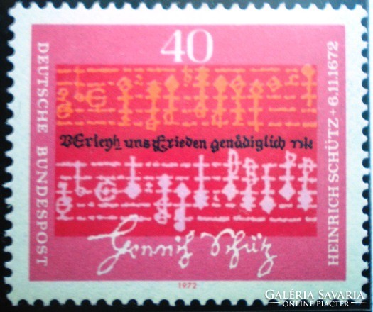 N741 / Németország 1972 Heinrich Schütz zeneszerző bélyeg postatiszta