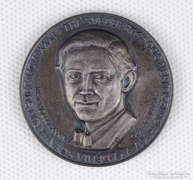 1R432 Theodor Svedberg (1884-1971) ezüst emlékplakett
