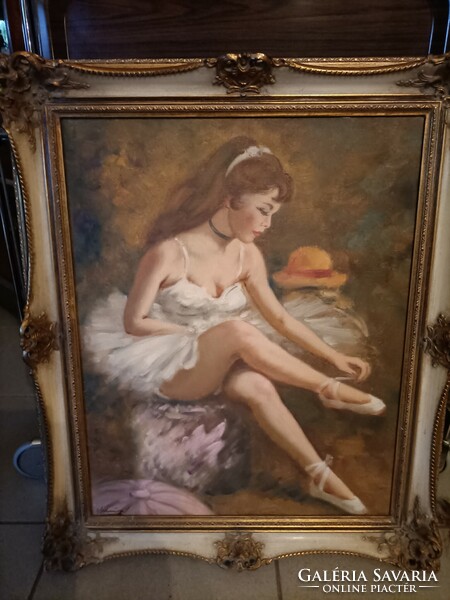 Ballerina oil painting in a nice frame