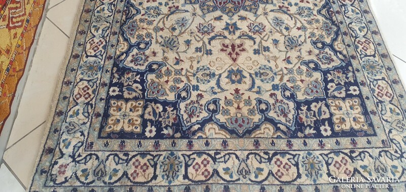 Km67 Iranian nain silk contour handmade woolen Persian carpet 120x210cm free courier