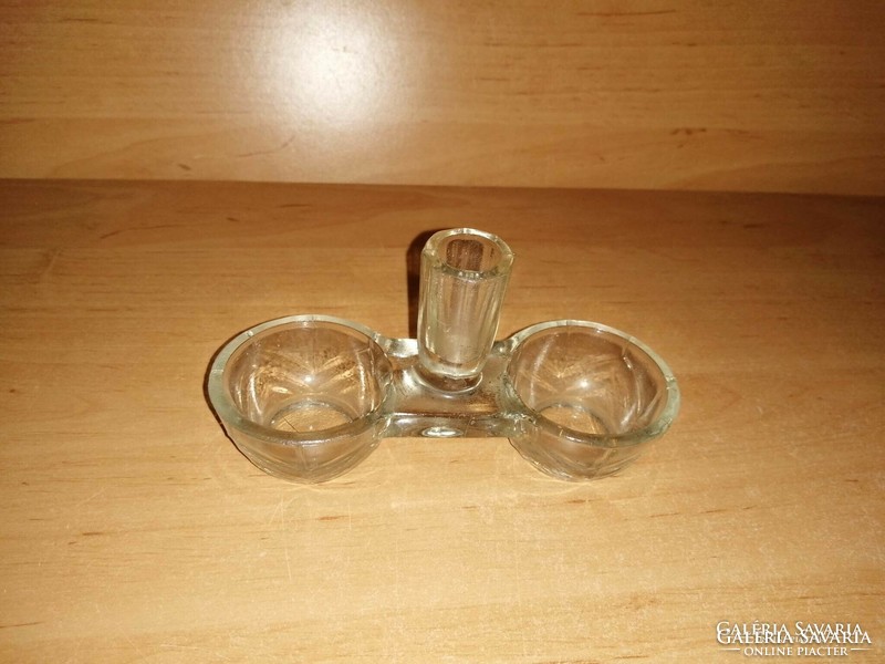 Retro glass table salt and pepper holder (14/d)