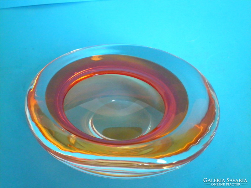 Thick, colorful, heavy glass centerpiece, offering, decorative ornament