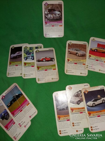 Retro car card game cards to fill gaps according to the pictures