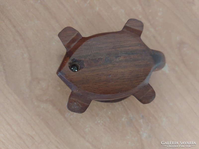 (K) Kínai fából faragott feng shui teknős iránytű