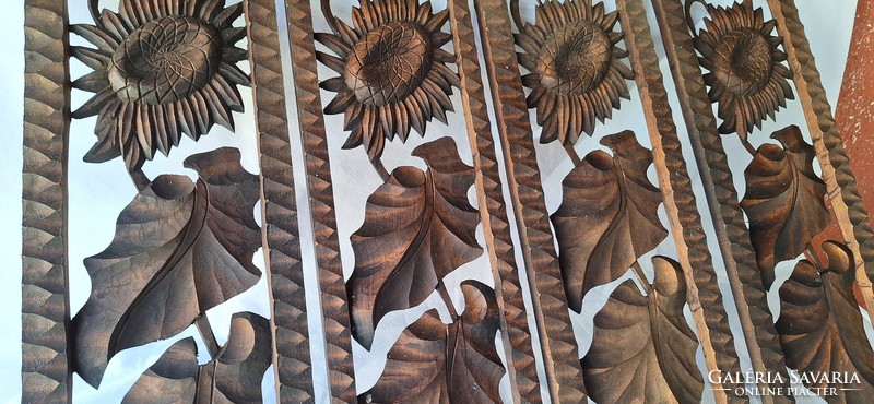 Sunflower 4-piece carved wall picture, room divider