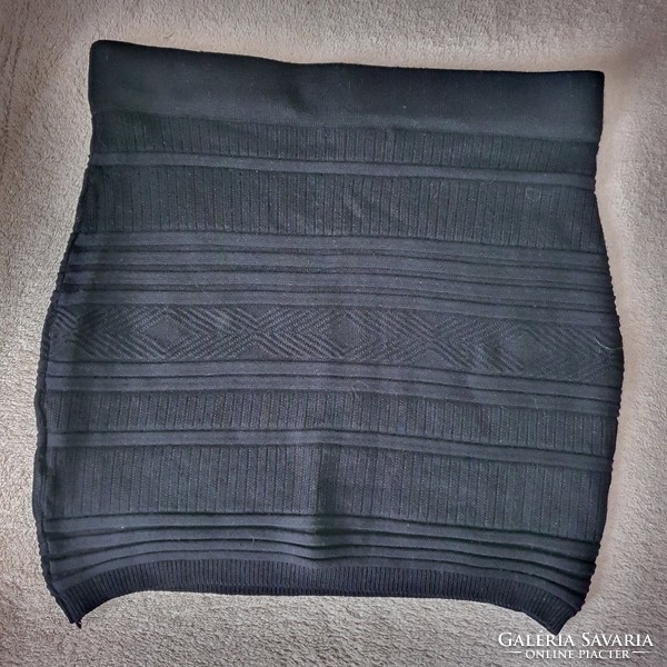 Amisu black knitted mini skirt m