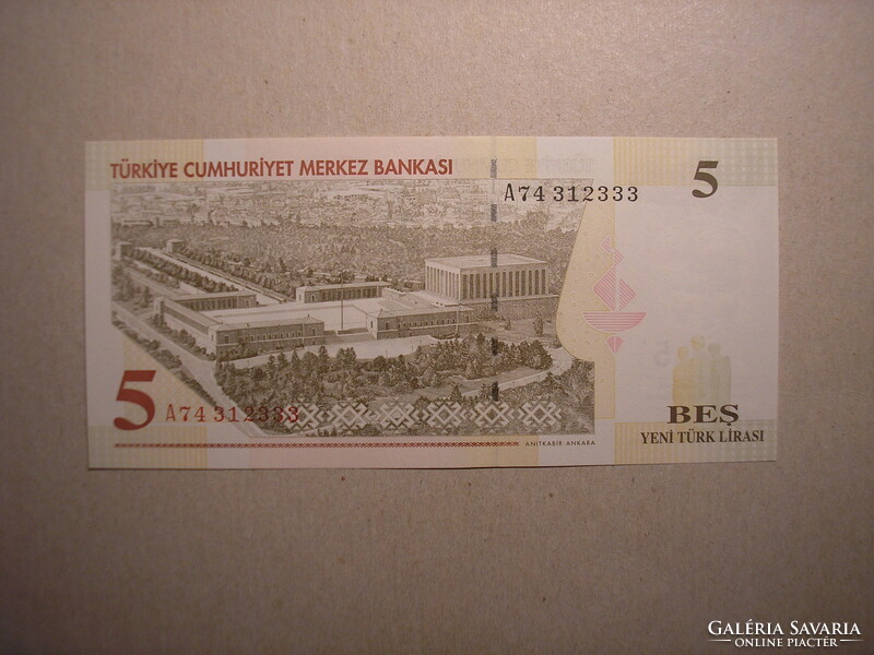 Turkey - 5 lira 2005 unc