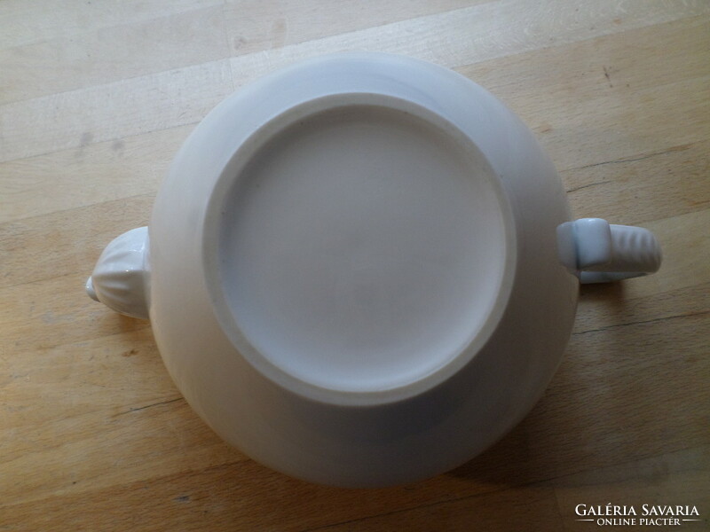 Herendi fehér porcelán nagyobb méretű teáskanna kiöntő - tető nélkül