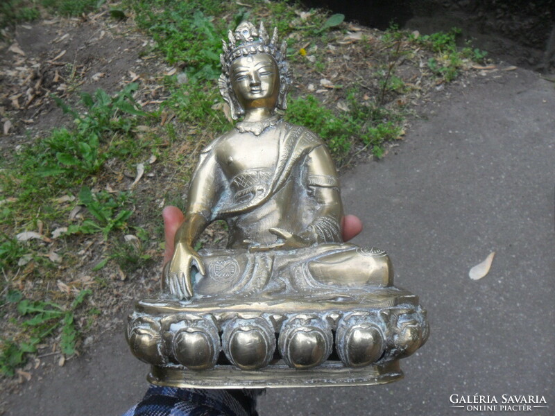 Nagy méretű ülő réz Shiva