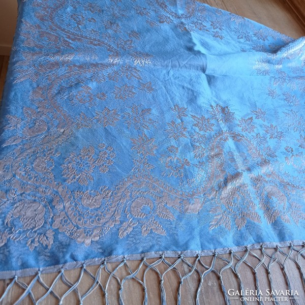Fringe silk scarf, with a beautiful pattern, 64 x 64 cm + fringe