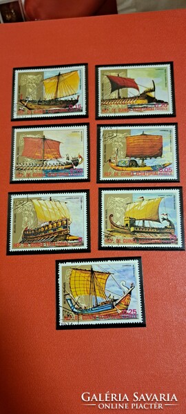 Republic de guinea equatorial sailing ships filleted block and stamps f/8/1.